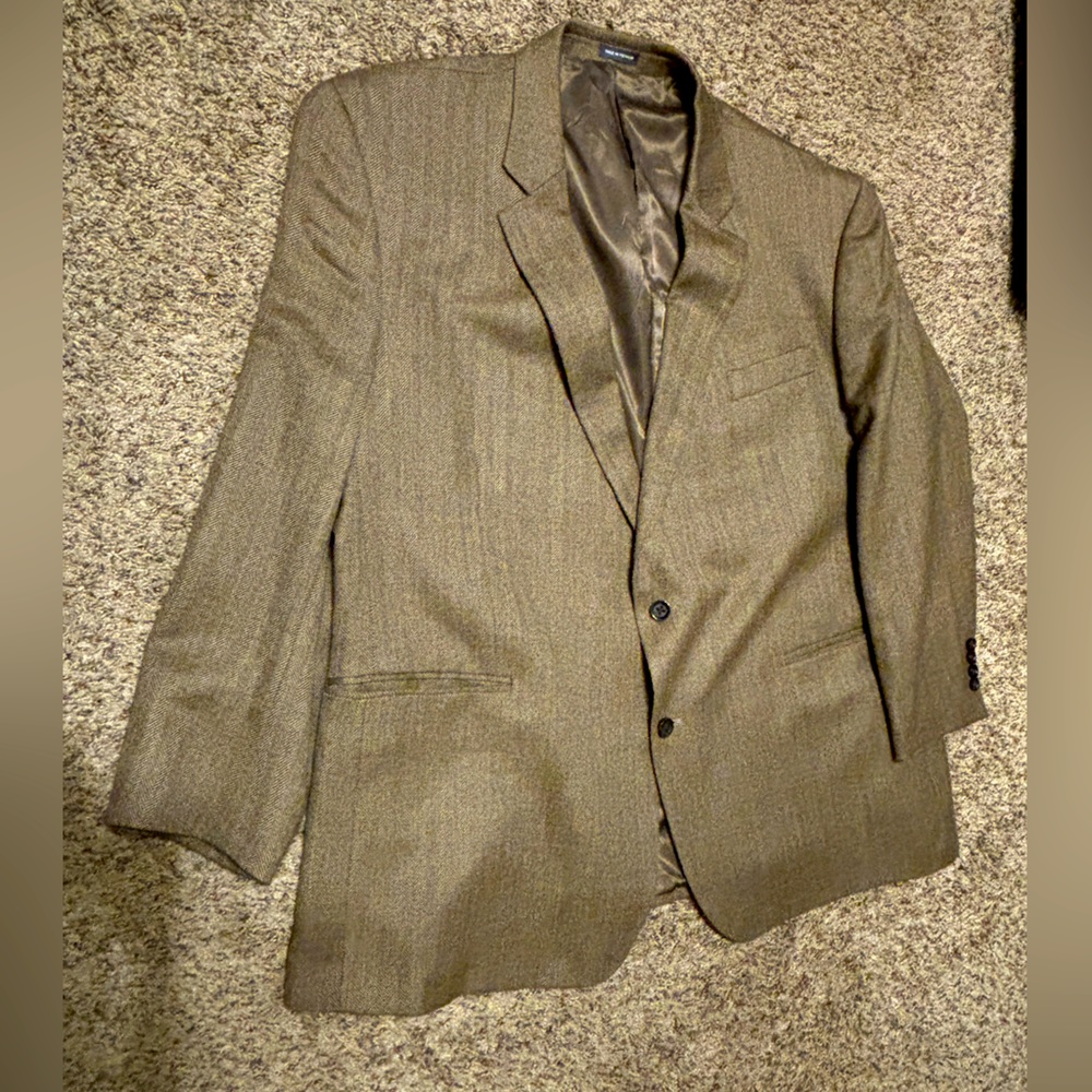 Stafford 52 Reg. Big&Tall Tweed Merino Wool Blazer Jacket Herringbone Sport Coat